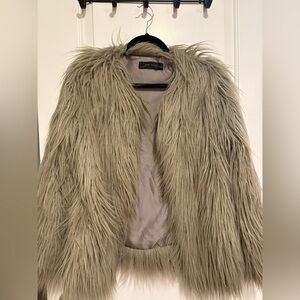 Zara Grey Teddy Jacket